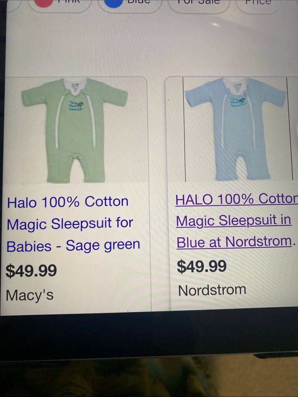 Halo Light Blue Infant Sleepsuit with Double Zippers